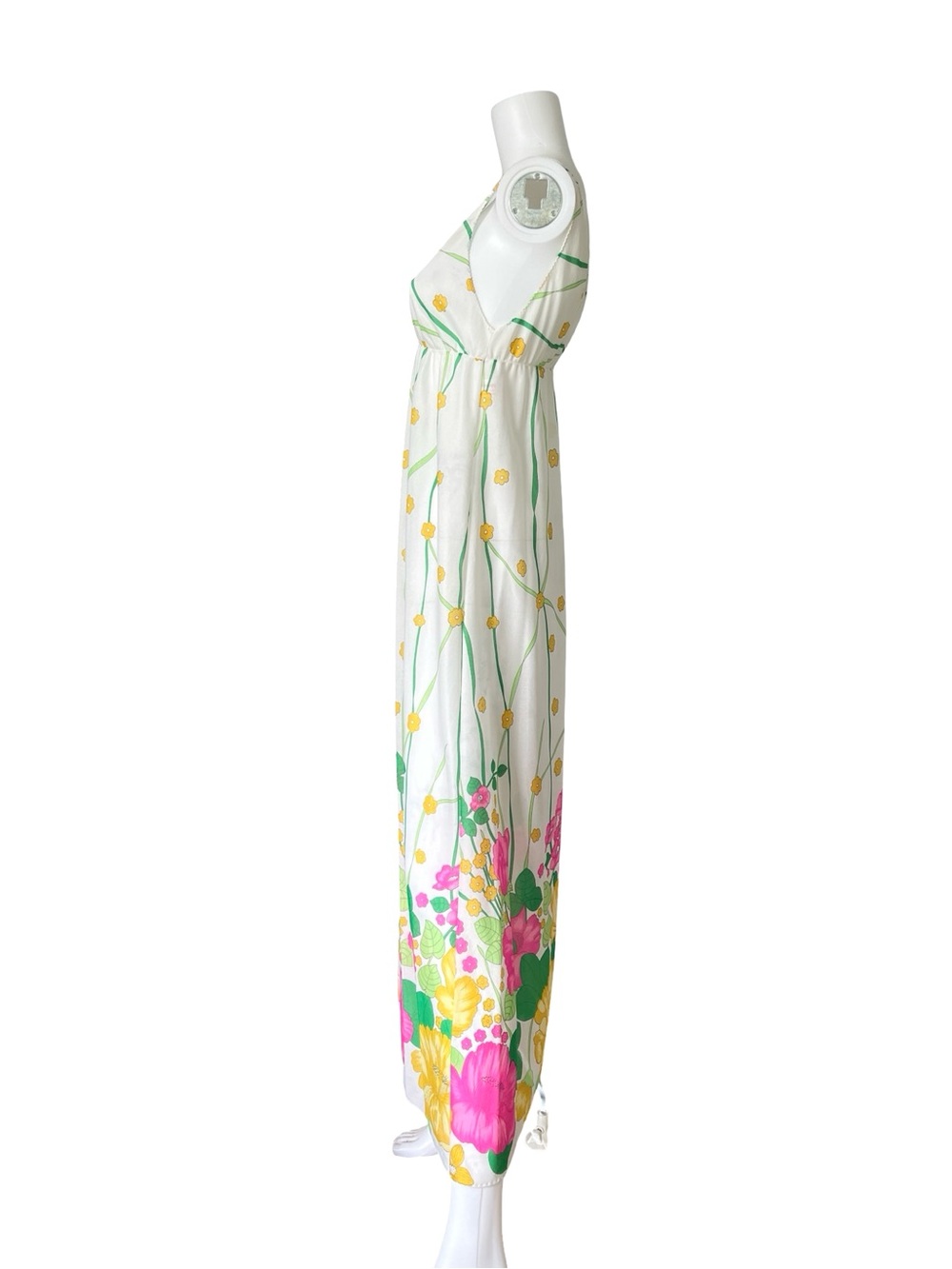Vintage Lorraine Maxi Slip Dress Nightgown Sheer Floral Cottagecore Size Small - Picture 3 of 8